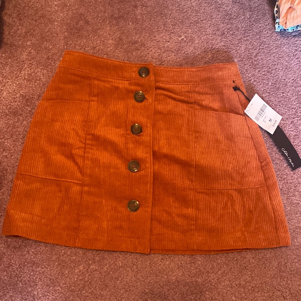 Rust Corduroy Skirt